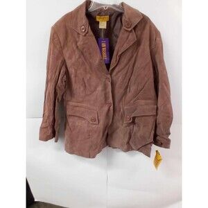 Effetto New York Women’s Genuine Leather Jacket Brown Size 16W Washable